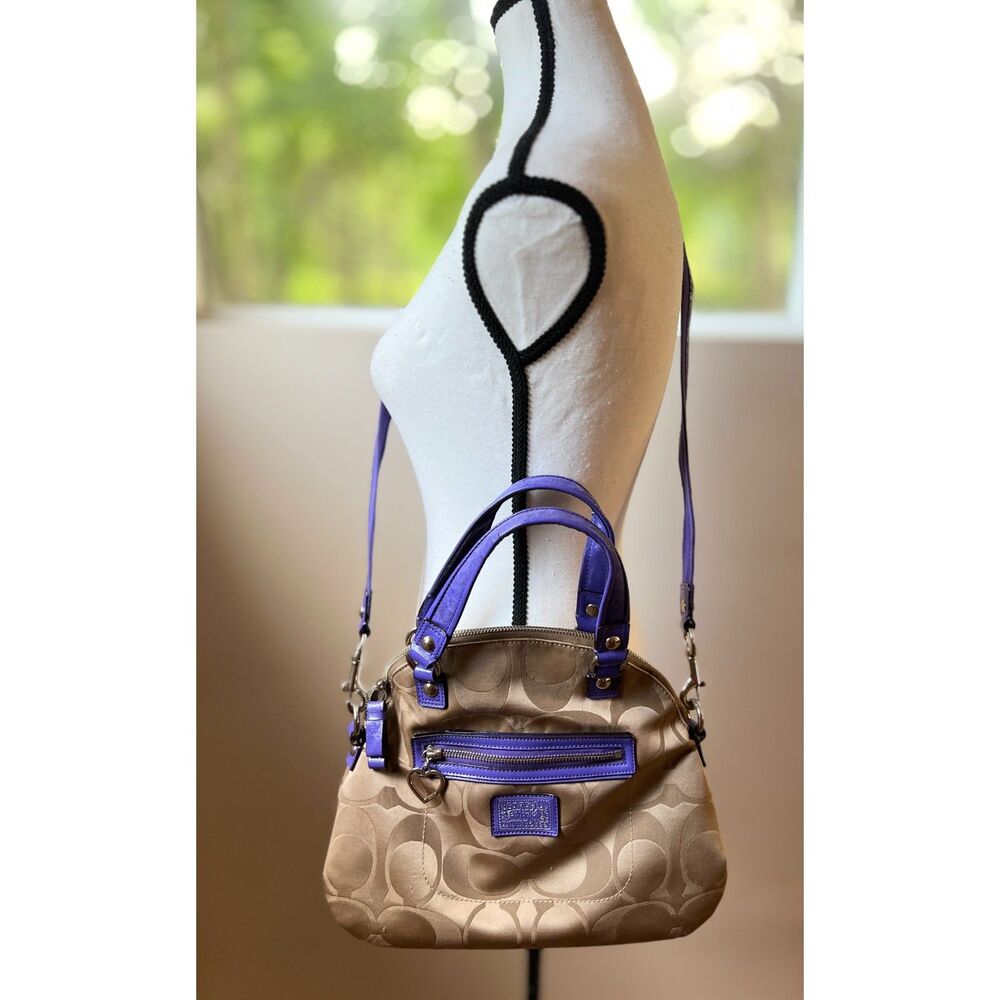Vintage 2012 Coach Daisy Signature Khaki Convertible Satchel K1260-F21713